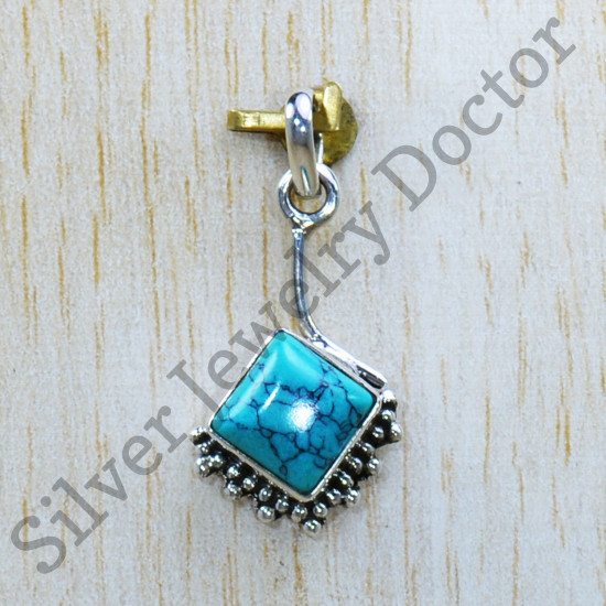 925 Sterling Silver Latest Fashion Turquoise Gemstone Jewelry Pendant SJWP-1044