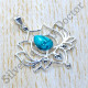925 Sterling Silver Causal Wear Jewelry Turquoise Gemstone Classic Pendant SJWP-1054