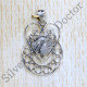 925 Real Sterling Silver Jewelry Black Rutile Gemstone Royal Pendant SJWP-1082
