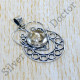 925 Sterling Silver Antique Jewelry Golden Rutile Gemstone Pendant SJWP-1089