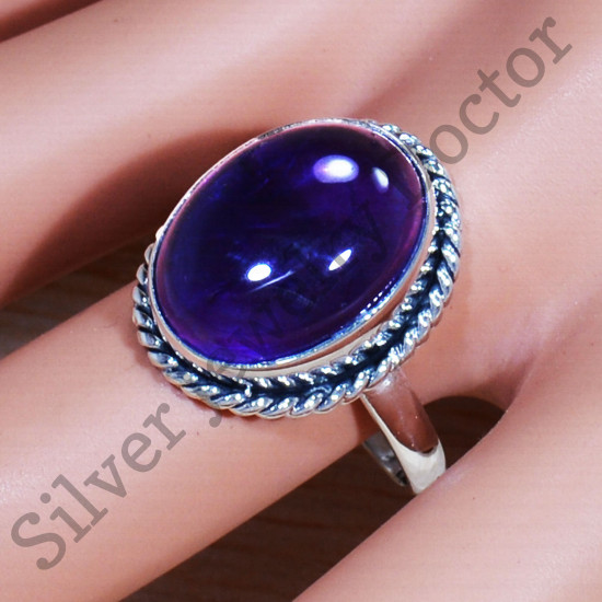 Amethyst Gemstone 925 Sterling Silver Handmade Jewelry Ring SJWR-1977