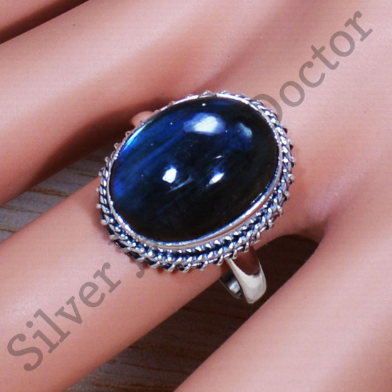  Real 925 Sterling Silver Jewelry Labradorite Gemstone Finger Ring SJWR-1984