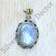 925 Sterling Silver Light Weight Jewelry Rainbow Moonstone Gemstone Pendant SJWP-1150