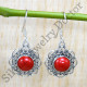925 Sterling Silver Handmade Jewelry Coral Gemstone Woman's Earring SJWE-769
