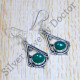 925 Sterling Silver Handmade Jewelry Green Onyx Gemstone Earring SJWE-778