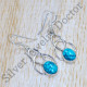 925 Sterling Silver Unique Jewelry Turquoise Gemstone Fancy Earring SJWE-794