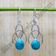 925 Sterling Silver Unique Jewelry Turquoise Gemstone Fancy Earring SJWE-794