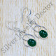 925 Sterling Silver Traditional Look Jewelry Green Onyx Gemstone Earring SJWE-798