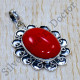 Authentic 925 Sterling Silver Jewelry Coral Gemstone Stylish Pendant SJWP-1192