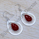 Authentic 925 Sterling Silver Stylish Jewelry Carnelian Gemstone Earrings SJWE-842