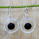 925 Sterling Silver Black Onyx Gemstone Causal Wear Jewelry Earrings SJWE-846