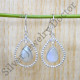 925 Sterling Silver Semi Precious Jewelry Rainbow Moonstone Earrings SJWE-865