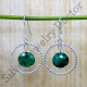Authentic 925 Sterling Silver Jewelry Emerald Gemstone Earrings SJWE-887