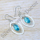 Authentic 925 Sterling Silver Blue Topaz Gemstone Jewelry Fine Earrings SJWE-896