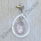 925 Sterling Silver Beautiful Rose Quartz Gemstone Jewelry Pendant SJWP-1202
