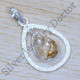 Anniversary Gift 925 Sterling Silver Jewelry Golden Rutile Gemstone Pendant SJWP-1203