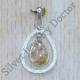 Anniversary Gift 925 Sterling Silver Jewelry Golden Rutile Gemstone Pendant SJWP-1203
