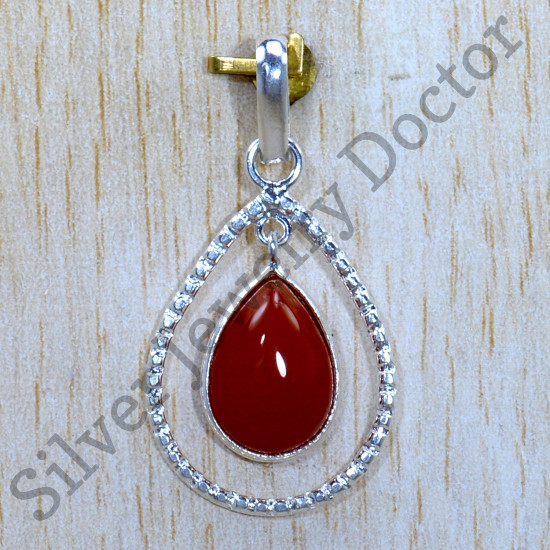 Beautiful Carnelian Gemstone Jewelry 925 Sterling Silver Royal Pendant SJWP-1233