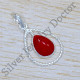 925 Sterling Silver Coral Gemstone Latest Fashion Jewelry Pendant SJWP-1236