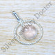 Authentic 925 Sterling Silver Exotic Rose Quartz Gemstone Jewelry Pendant SJWP-1262