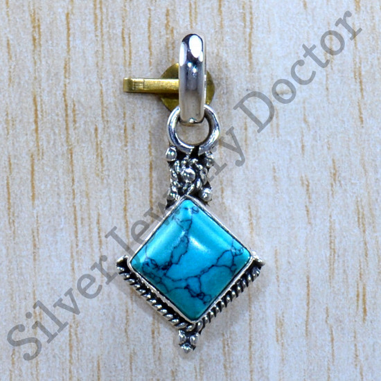 Turquoise Gemstone 925 Sterling Silver Amazing Look Jewelry Pendant SJWP-1274