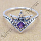 925 real silver jewelry amethyst gemstone designer ring WR-6174