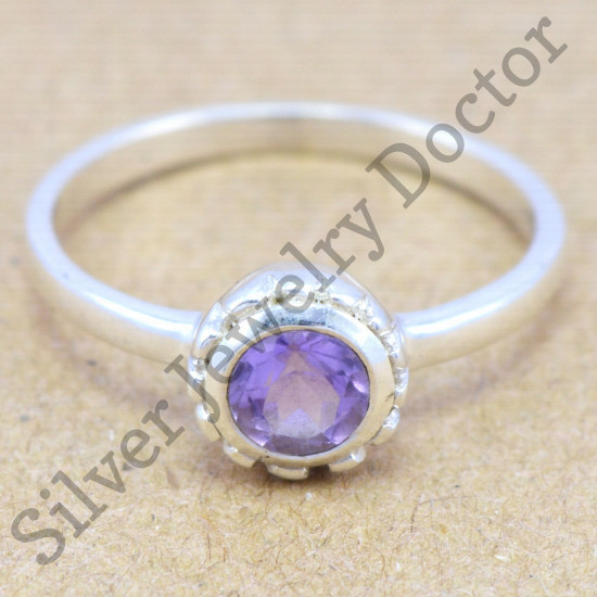 925 sterling silver designer jewelry amethyst gemstone ring WR-6179