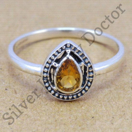 925 sterling silver jewelry citrine gemstone unique handmade ring WR-6194