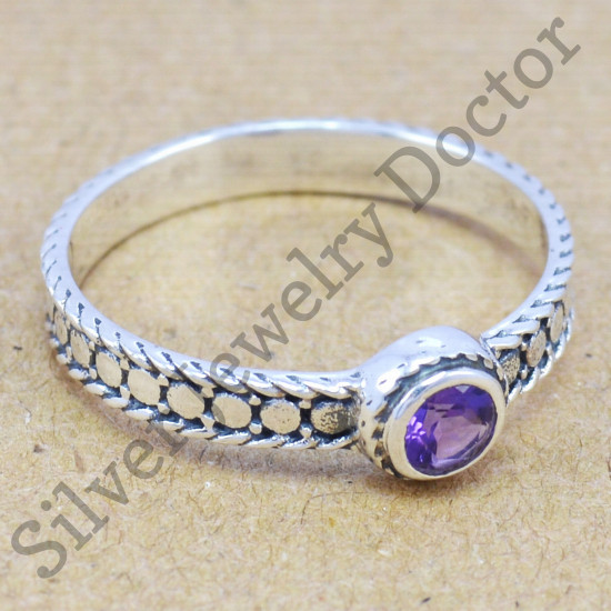 925 sterling silver jewelry amethyst gemstone finger women's ring WR-6202