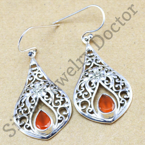 beautiful women jewelry 925 sterling silver carnelian earring WE-6208