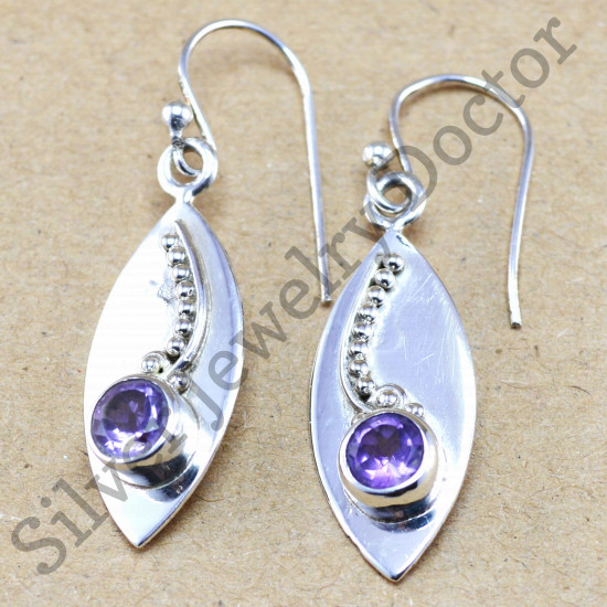 925 sterling silver wholesale jewelry amethyst moonstone earring WE-6210