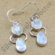 genuine 925 sterling silver jewelry rainbow moonstone gemstone earring WE-6213