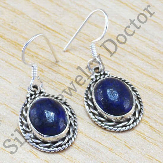 fancy jewelry 925 sterling silver lapis lazuli gemstone wholesale earring WE-6256