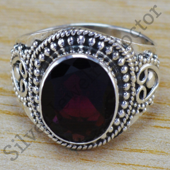 Factory Direct Garnet Gemstone 925 Sterling Silver Jewelry Finger Ring WR-6315