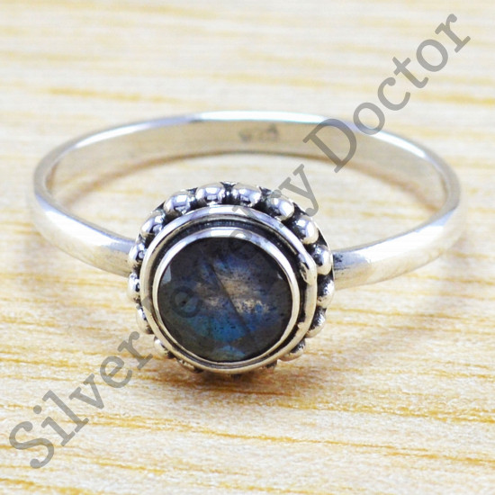 Labradorite Gemstone 925 Sterling Silver Handmade Jewelry Ring WR-6317