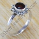 Pure 925 Sterling Silver Jewelry Garnet Gemstone Finger Ring WR-6320