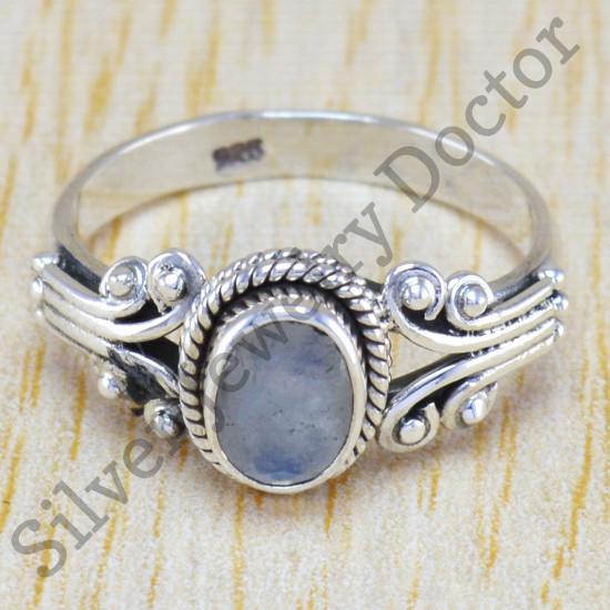 Rainbow Moonstone Gemstone 925 Sterling Silver Jewelry Beautiful Ring WR-6348