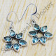 925 silver design jewelry blue topaz light weight gemstone earring WE-6354