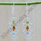 925 real silver jewelry citrine , blue topaz and peridot gemstone earring WE-6358