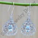 925 silver jewelry blue topaz gemstone handmade fine earring WE-6366