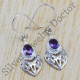 beautiful 925 real sterling silver jewelry amethyst wholesale earring WE-6369