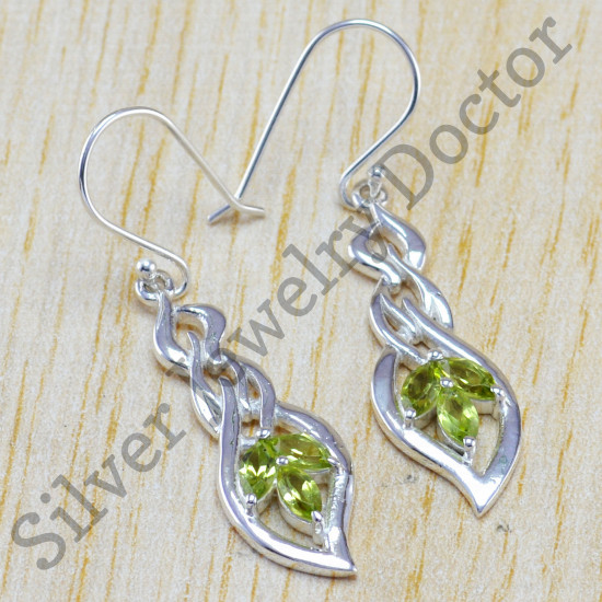 925 sterling silver factory direct jewelry peridot gemstone fine earring WE-6373