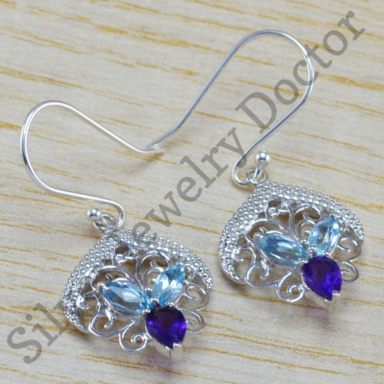 925 sterling silver exclusive jewelry amethyst gemstone earring WE-6398