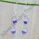 925 solid sterling silver jewelry amethyst gemstone new earring WE-6411