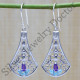 amethyst and blue topaz gemstone jewelry 925 sterling silver earring WE-6414
