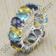 925 sterling silver jewelry amethyst, blue topaz & citrine stone ring WR-6423