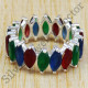 925 real silver emerald, ruby & sapphire gemstone new ring WR-6425