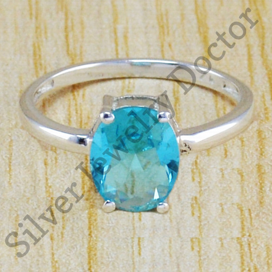 925 sterling silver designer jewelry blue topaz gemstone fine ring WR-6431