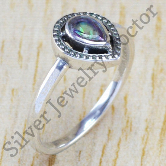 925 sterling silver jewelry mystic topaz wholesale royal ring WR-6433