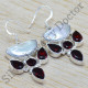 925 sterling silver jewelry pearl and garnet gemstone earring WE-6448